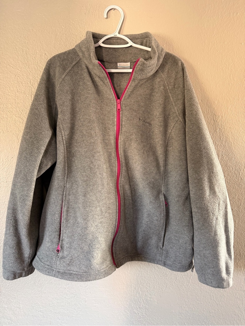 Columbia Benton Springs Full Zip Fleece Jacket Woman’s Plus size 3X Gray Pink